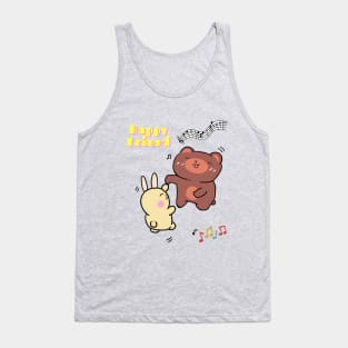 Happy friend with kuma and bunny Tank Top